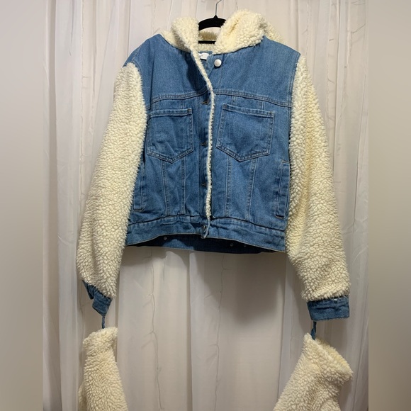 Forever 21 Jean Sherpa Jacket - Picture 2 of 10